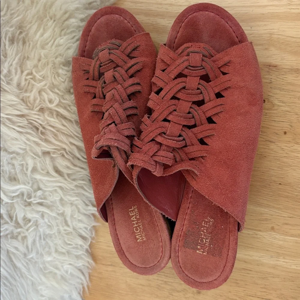 Michael Kors Westley mule platform suede sandals 8.5